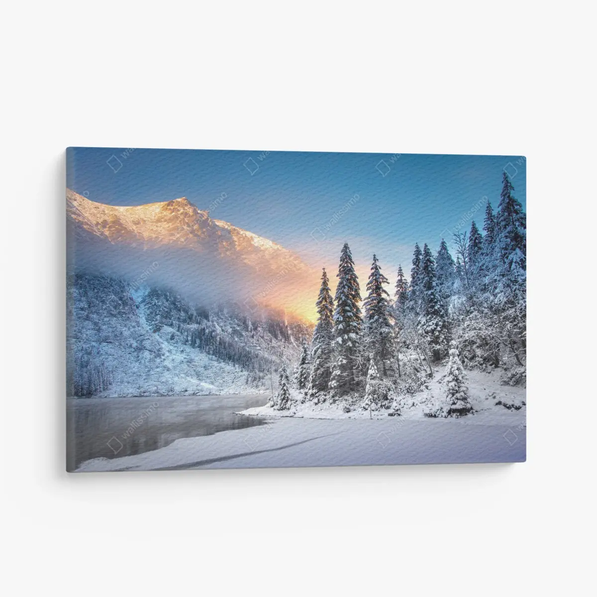 Leinwandbild winterlicher sonnenaufgang am Morskie Oko – Wallnifity®