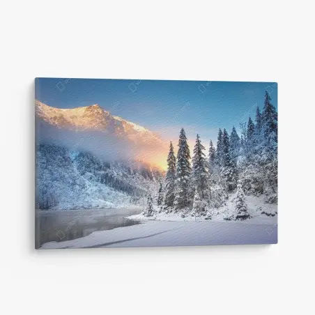 Leinwandbild winterlicher sonnenaufgang am Morskie Oko – Wallnifity®