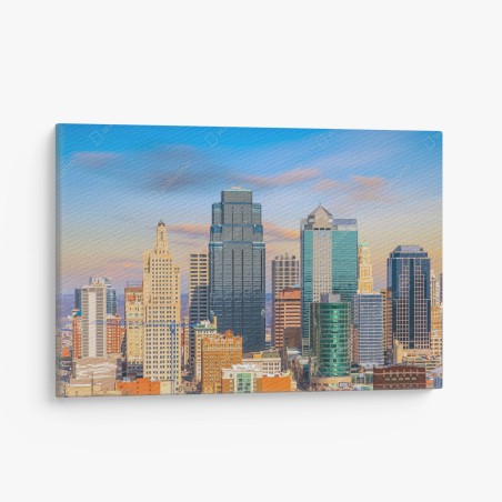 Leinwandbild Kansas City skyline bei sonnenuntergang – Wallnifity®