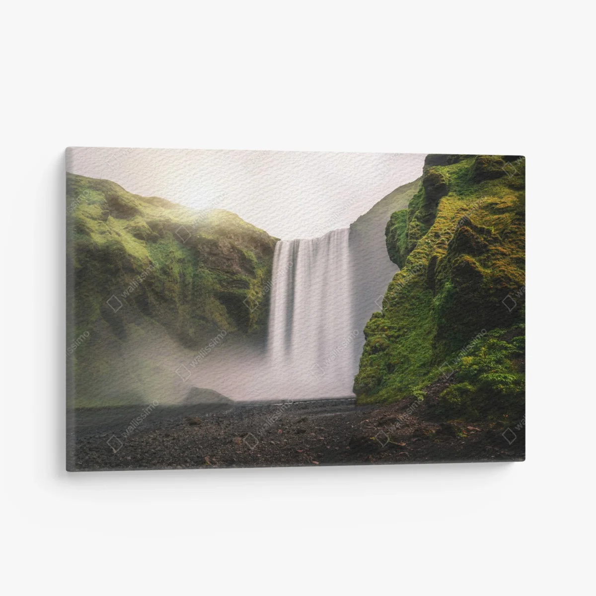 Leinwandbild majestätischer wasserfall Skogafoss – Wallnifity® Leinwandbild majestätischer wasserfall Skogafoss – Wallnifity®