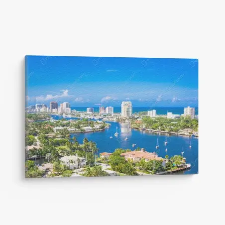 Leinwandbild Fort Lauderdale stadtskyline am meer – Wallnifity®