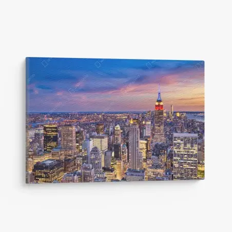 Leinwandbild New York skyline bei dämmerung – Wallnifity®