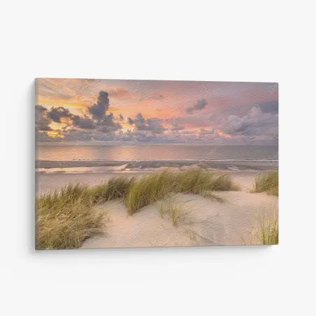 Leinwandbild sonnenuntergang über dünen in Zeeland – Wallnifity®