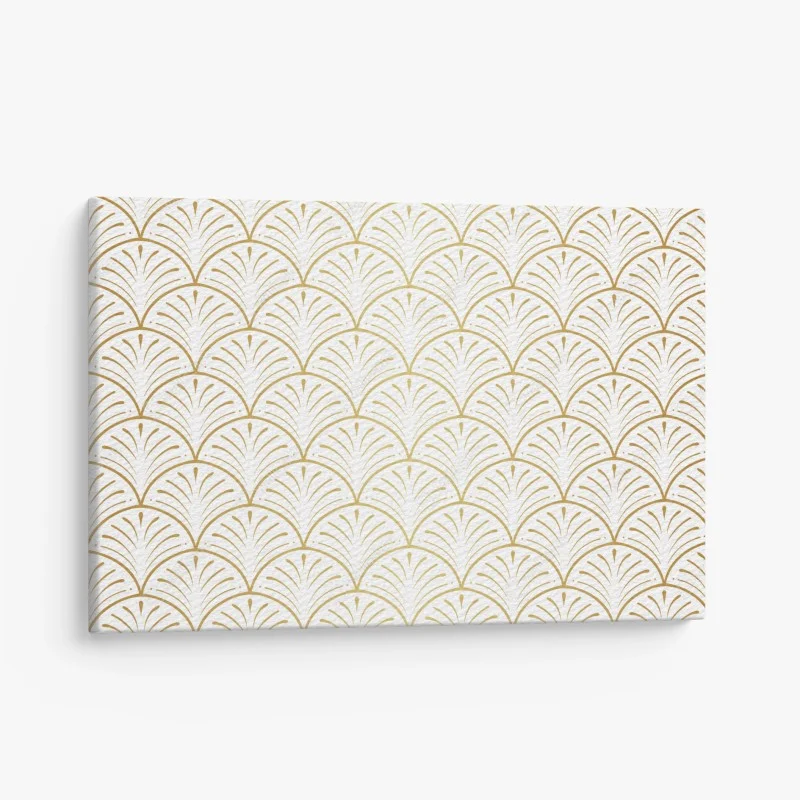 Leinwandbild goldenes art deco fächermuster