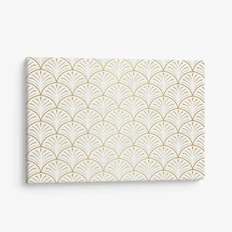 Leinwandbild goldenes art deco fächermuster – Wallnifity®
