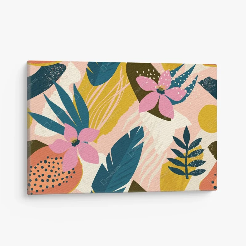 Leinwandbild tropisches abstraktes blumenmotiv