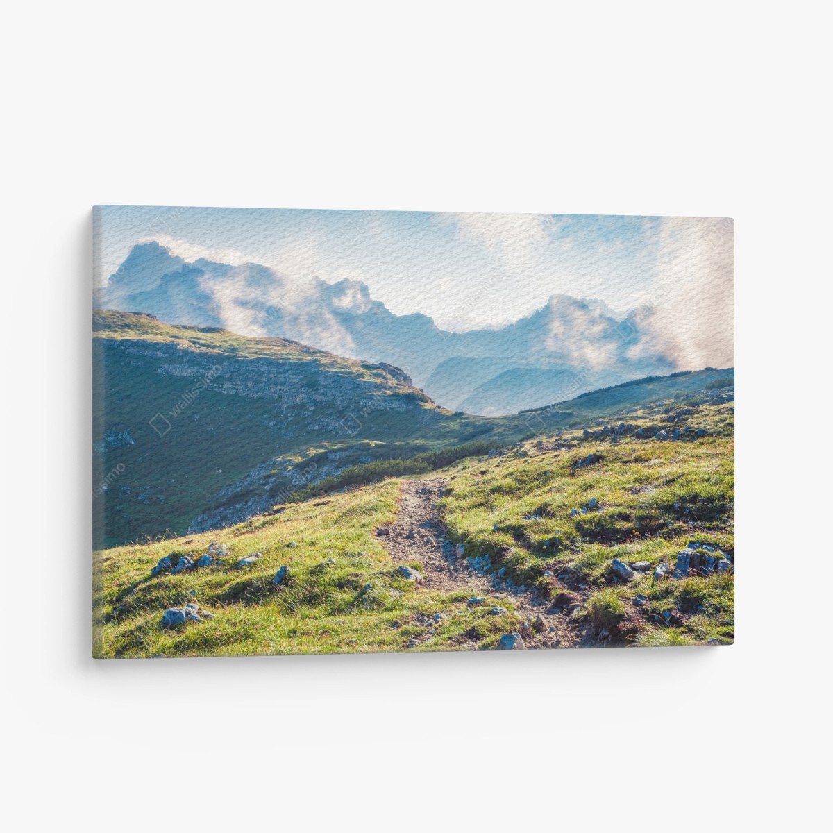 Leinwandbild nebliger morgen auf Monte Piana, Dolomiten – Wallnifity®