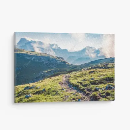 Leinwandbild nebliger morgen auf Monte Piana, Dolomiten – Wallnifity®