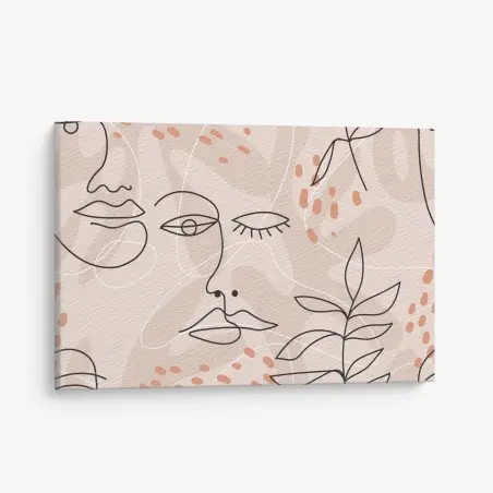 Leinwandbild pastell linienzeichnungen gesichter – Wallnifity®
