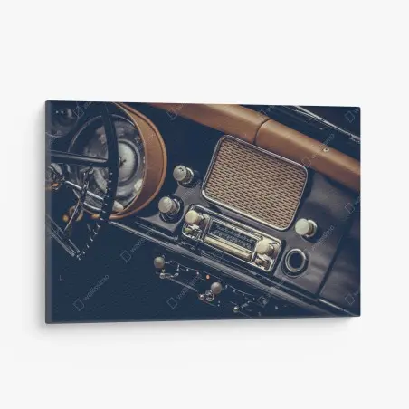 Leinwandbild vintage armaturenbrett nahaufnahme – Wallnifity®