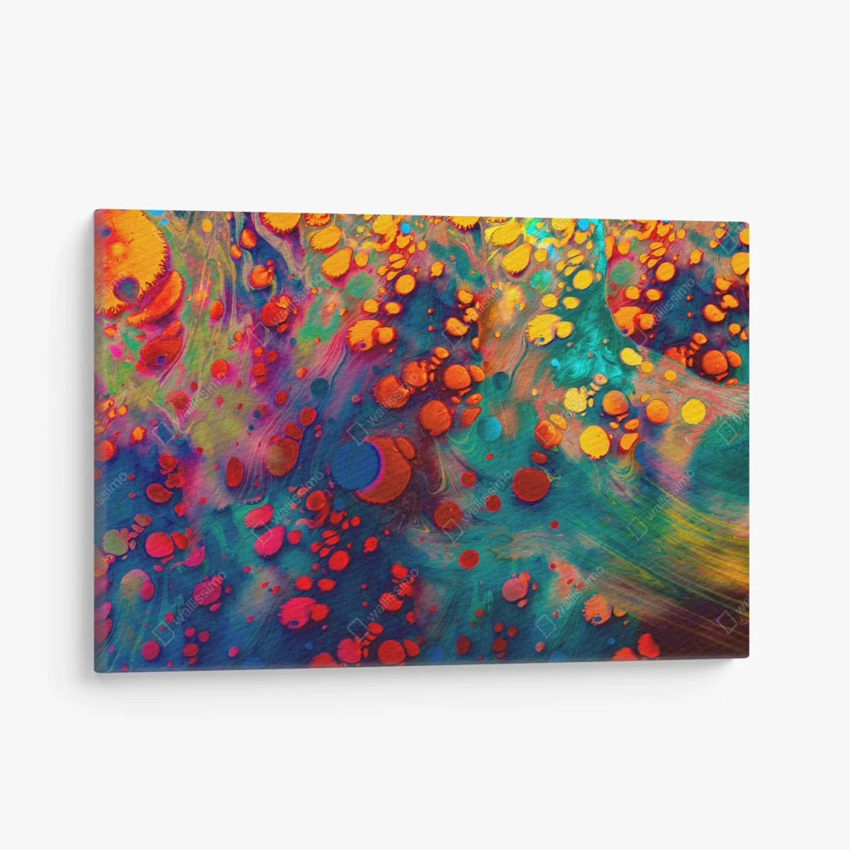 Leinwandbild lebendige türkis-orange marmorierte kunst – Wallnifity® Leinwandbild lebendige türkis-orange marmorierte kunst – Wallnifity®