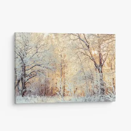 Leinwandbild wintersonne im verschneiten wald – Wallnifity®
