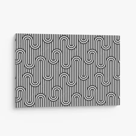 Leinwandbild schwarz-weiß geometrisches optisches muster – Wallnifity®