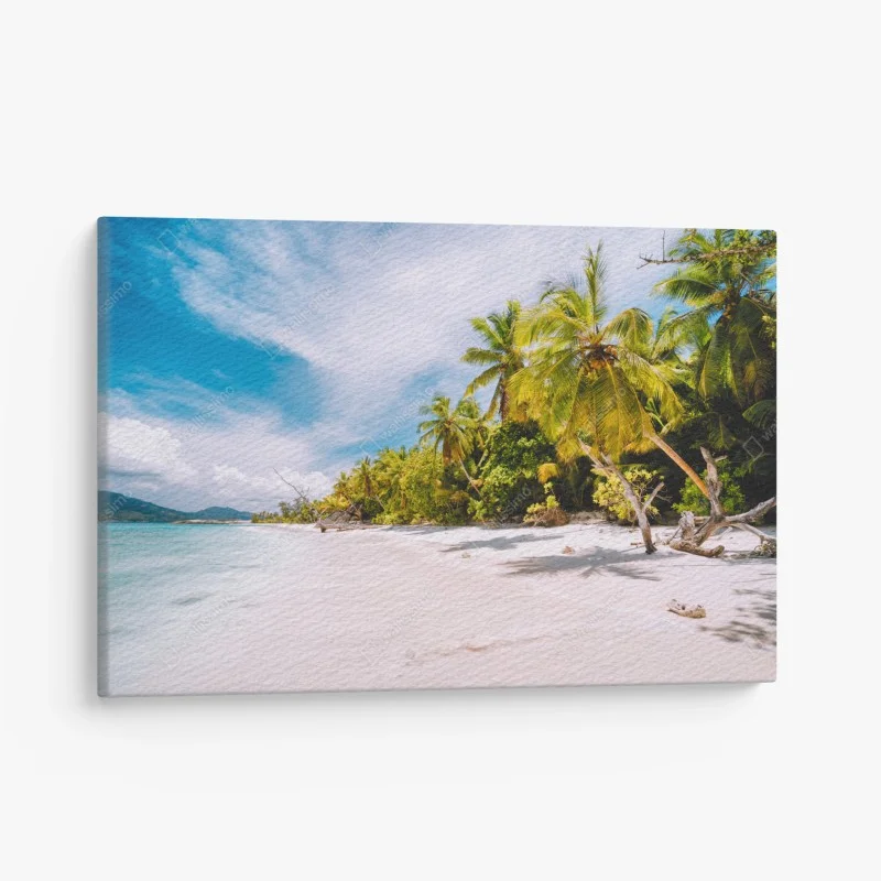 Leinwandbild tropischer strandidyll mit palmen – Wallnifity®