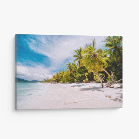 Leinwandbild tropischer strandidyll mit palmen – Wallnifity®