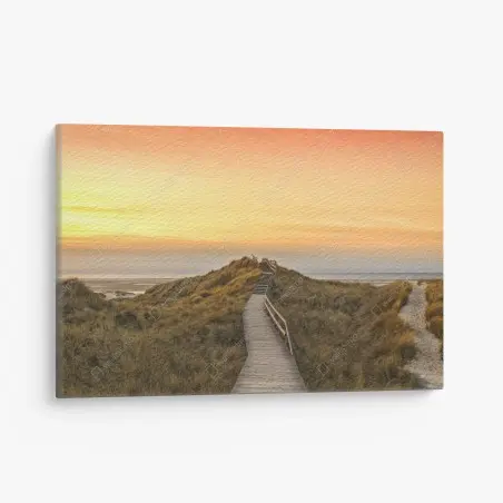 Leinwandbild sonnenuntergang am strand von Amrum – Wallnifity®