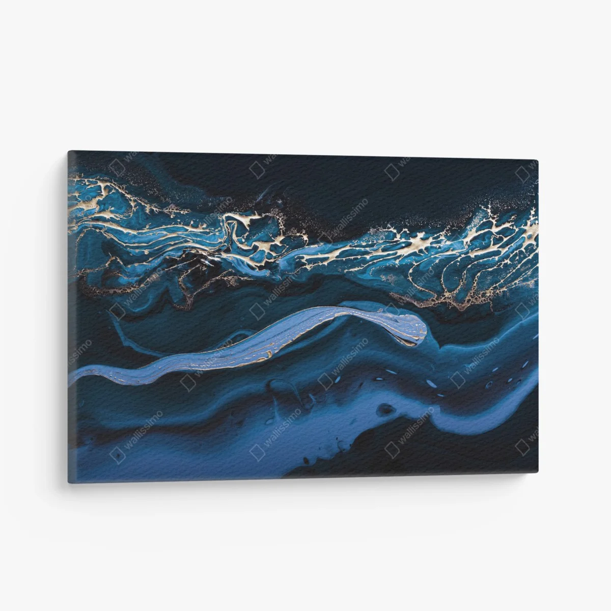Leinwandbild marineblaue und goldene abstraktion – Wallnifity® Leinwandbild marineblaue und goldene abstraktion – Wallnifity®