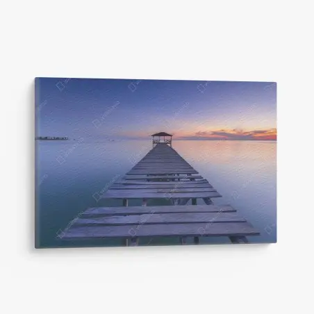 Leinwandbild ruhiger steg bei sonnenuntergang – Wallnifity®