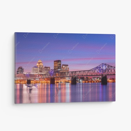 Leinwandbild Louisville skyline bei dämmerung – Wallnifity®