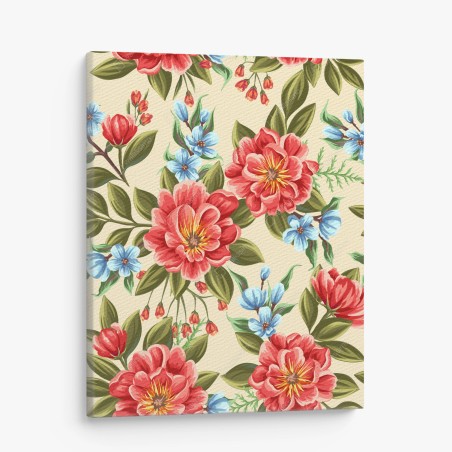 Leinwandbild lebhaftes aquarell blumenmuster – Wallnifity®