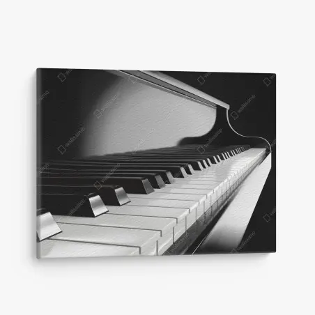 Leinwandbild elegante schwarzweiß klaviertasten – Wallnifity®