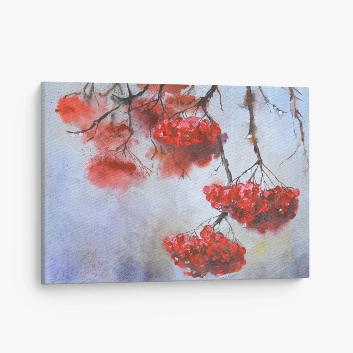 Leinwandbild aquarell rote beeren an zweigen – Wallnifity® Leinwandbild aquarell rote beeren an zweigen – Wallnifity®