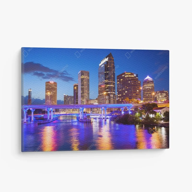 Leinwandbild Tampa skyline bei nacht