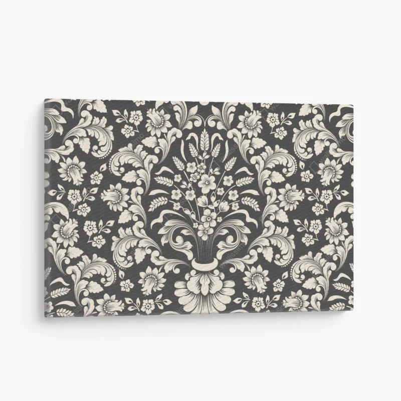 Leinwandbild vintage blumiges damastmuster – Wallnifity®
