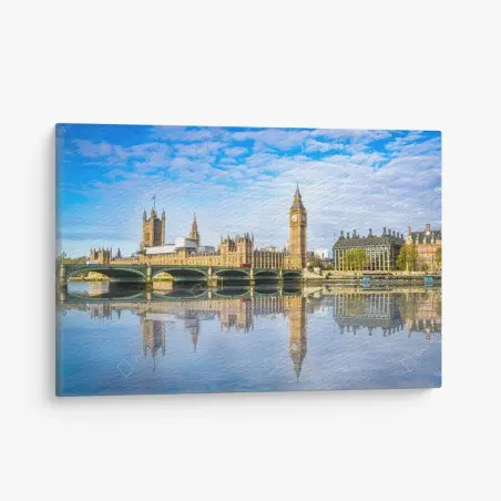 Leinwandbild London skyline mit spiegelung auf dem fluss – Wallnifity®