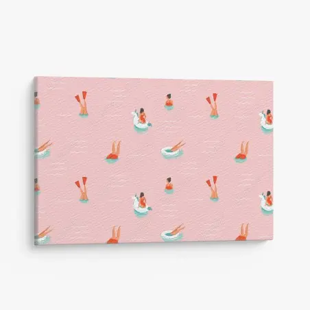 Leinwandbild verspieltes pastell poolmuster – Wallnifity®