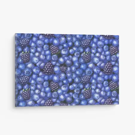 Leinwandbild aquarellmuster mit blaubeeren und brombeeren – Wallnifity®
