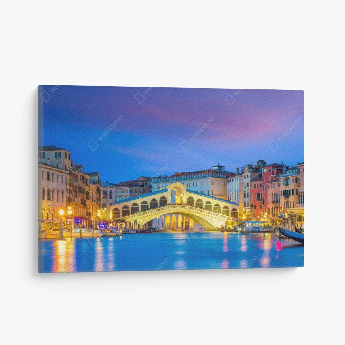 Leinwandbild Rialto brücke bei dämmerung, Venedig – Wallnifity® Leinwandbild Rialto brücke bei dämmerung, Venedig – Wallnifity®