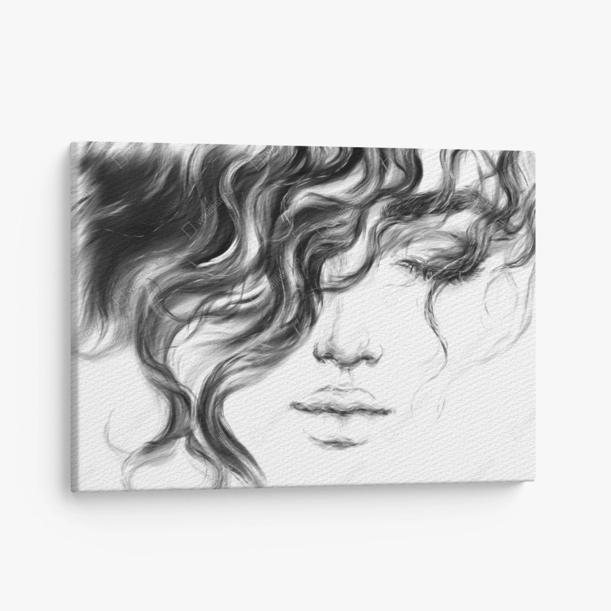 Leinwandbild ätherisches monochromes porträt – Wallnifity®