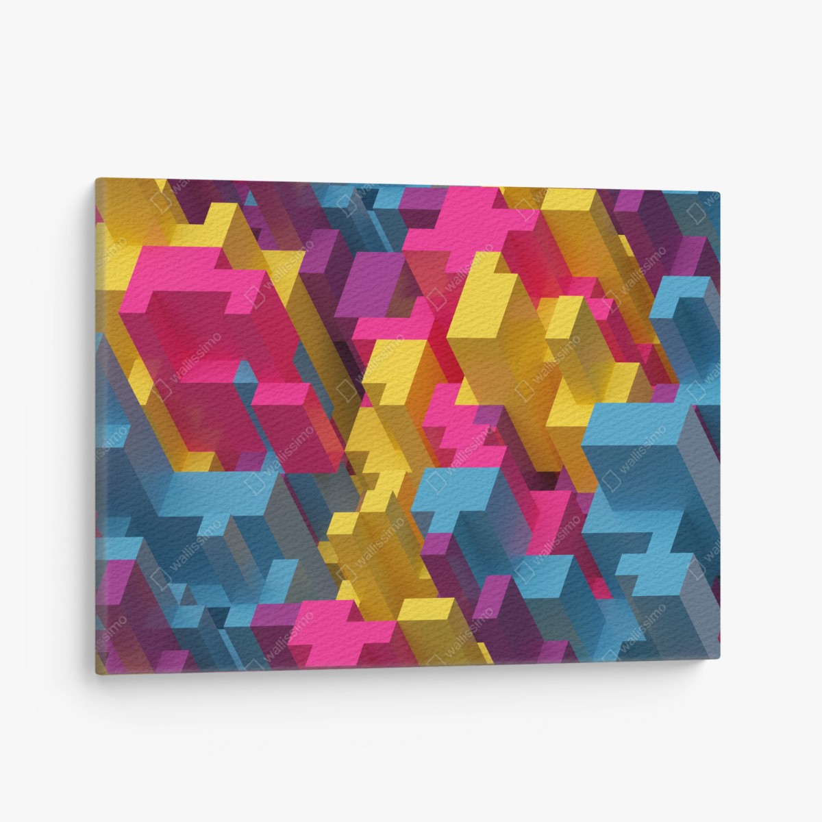 Leinwandbild buntes 3d-voxel-muster – Wallnifity®
