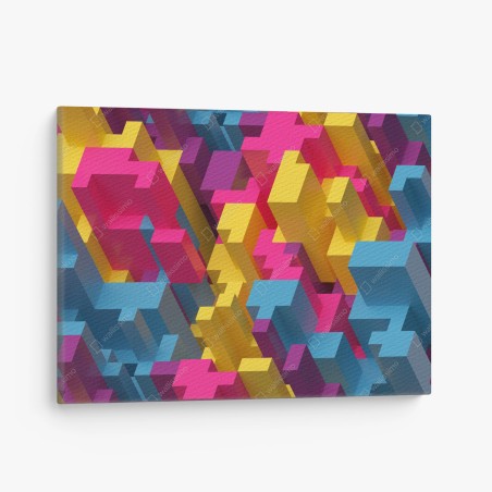 Leinwandbild buntes 3d-voxel-muster – Wallnifity®