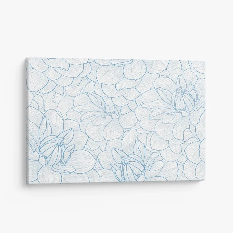 Leinwandbild zartes blaues blumenmuster