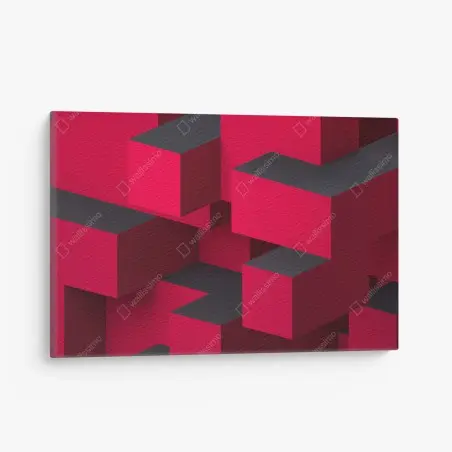 Leinwandbild kräftige rote geometrische blöcke – Wallnifity®
