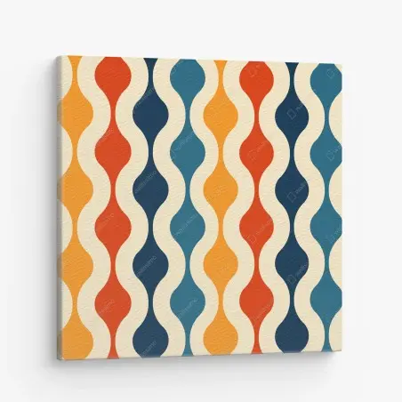Leinwandbild retro welliges mid-century muster – Wallnifity®