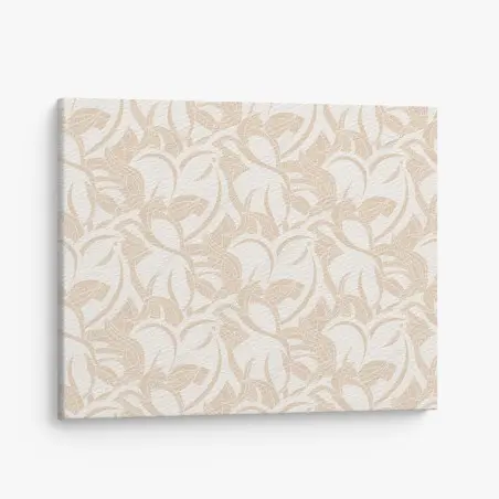 Leinwandbild beiges blattmuster im botanischen stil – Wallnifity®