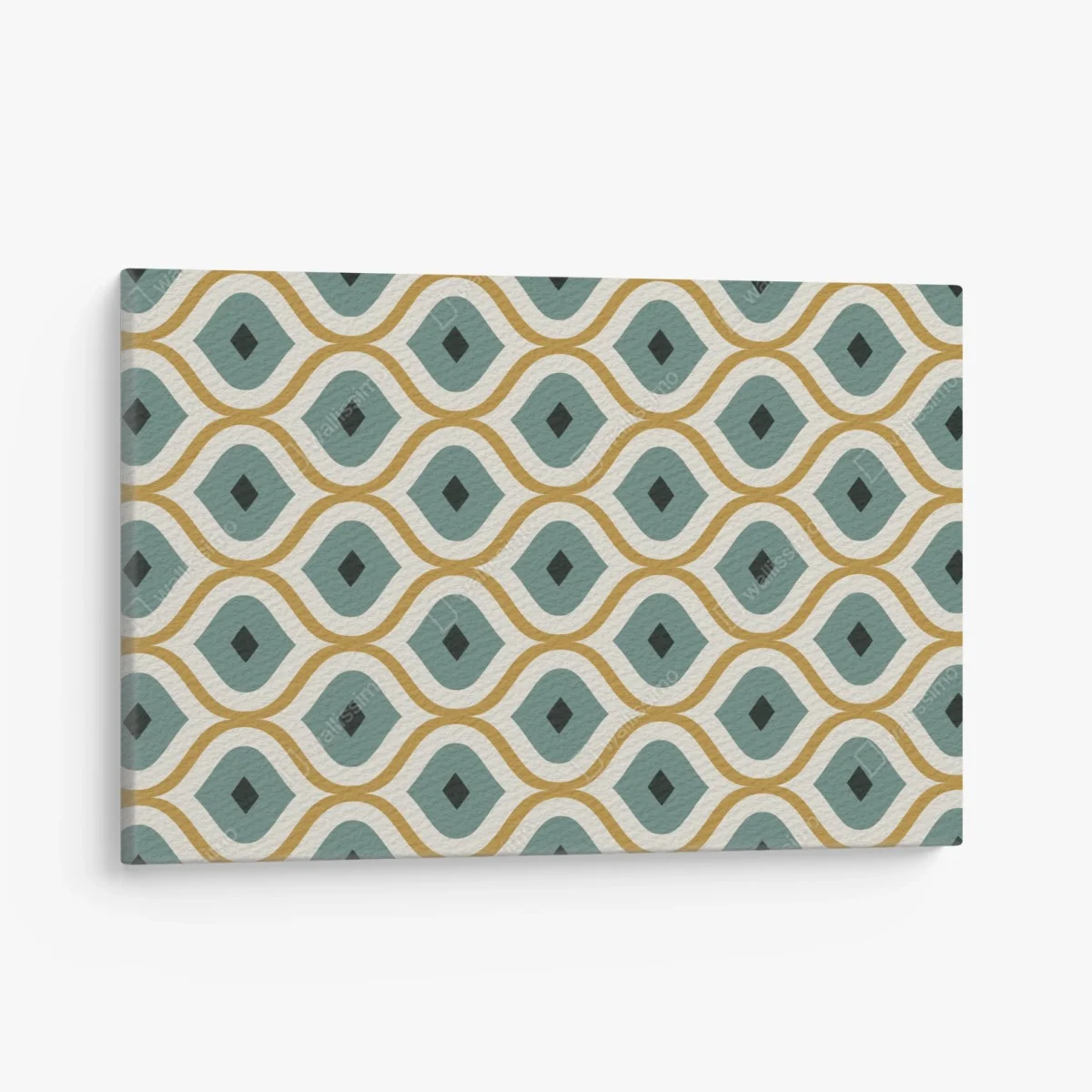 Leinwandbild türkis-goldenes geometrisches ornament – Wallnifity® Leinwandbild türkis-goldenes geometrisches ornament – Wallnifity®