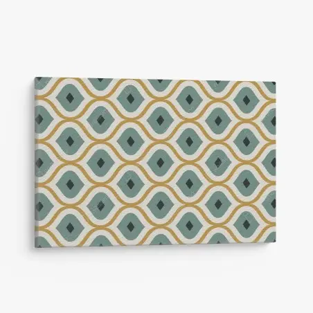 Leinwandbild türkis-goldenes geometrisches ornament – Wallnifity®