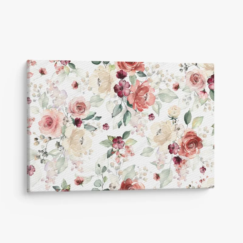 Leinwandbild zartes aquarell rosenmuster