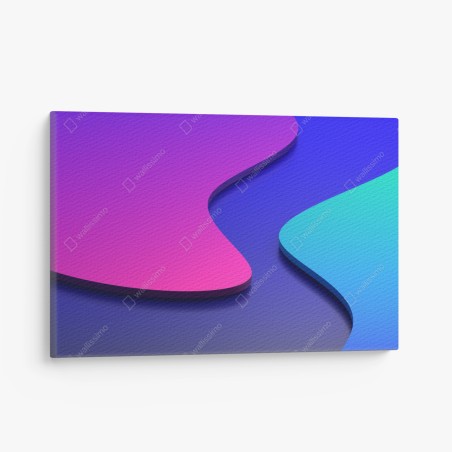 Leinwandbild leuchtende lila-blaue abstrakte 3d-formen – Wallnifity®