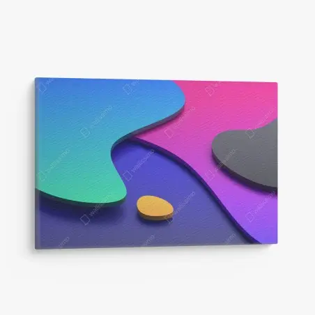 Leinwandbild lebhafte abstrakte 3d-kurven – Wallnifity®