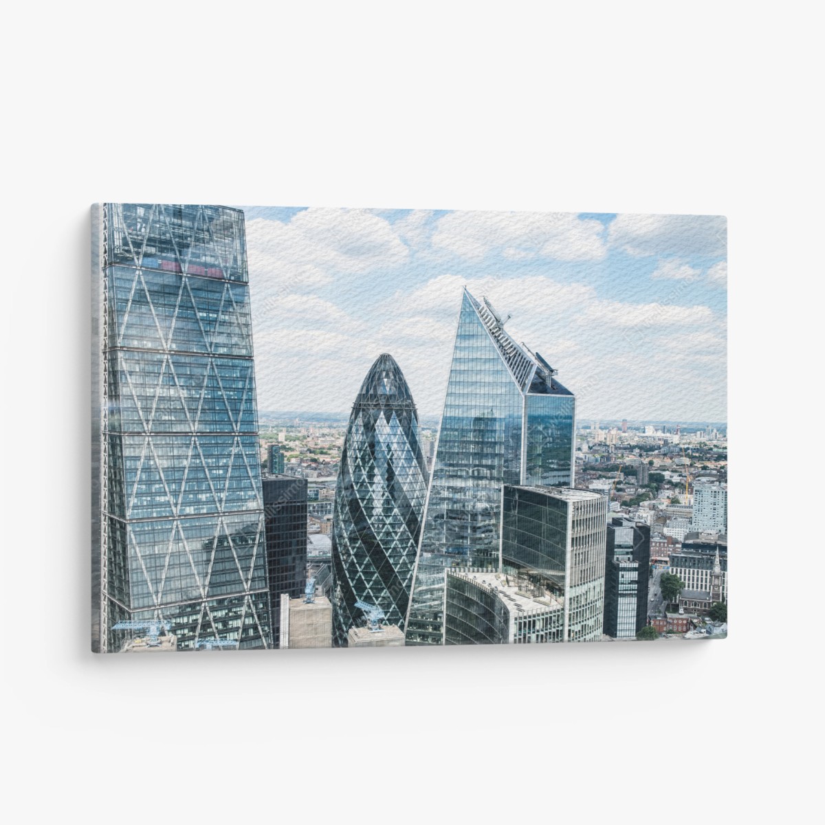 Leinwandbild moderne London skyline mit gläsernen wolkenkratzern – Wallnifity®