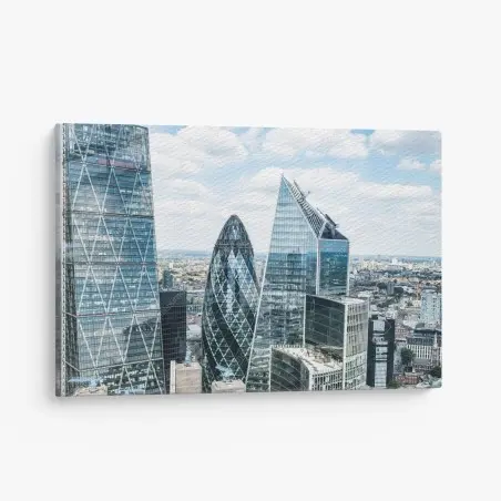 Leinwandbild moderne London skyline mit gläsernen wolkenkratzern – Wallnifity®