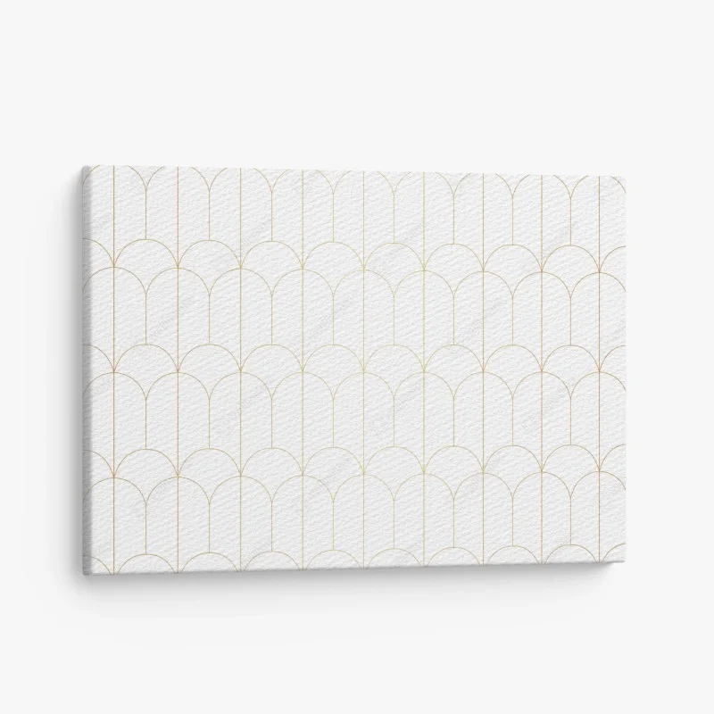 Leinwandbild goldenes art deco bogenmuster