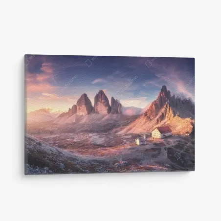 Leinwandbild sonnenaufgang über den gipfeln der Dolomiten – Wallnifity®