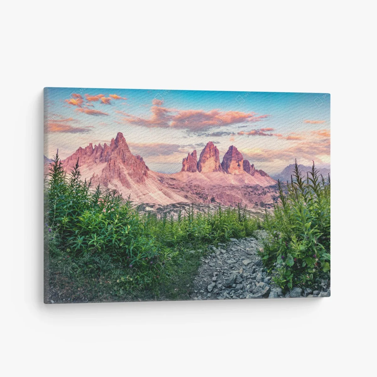 Leinwandbild sonnenuntergang bei Tre Cime di Lavaredo – Wallnifity® Leinwandbild sonnenuntergang bei Tre Cime di Lavaredo – Wallnifity®