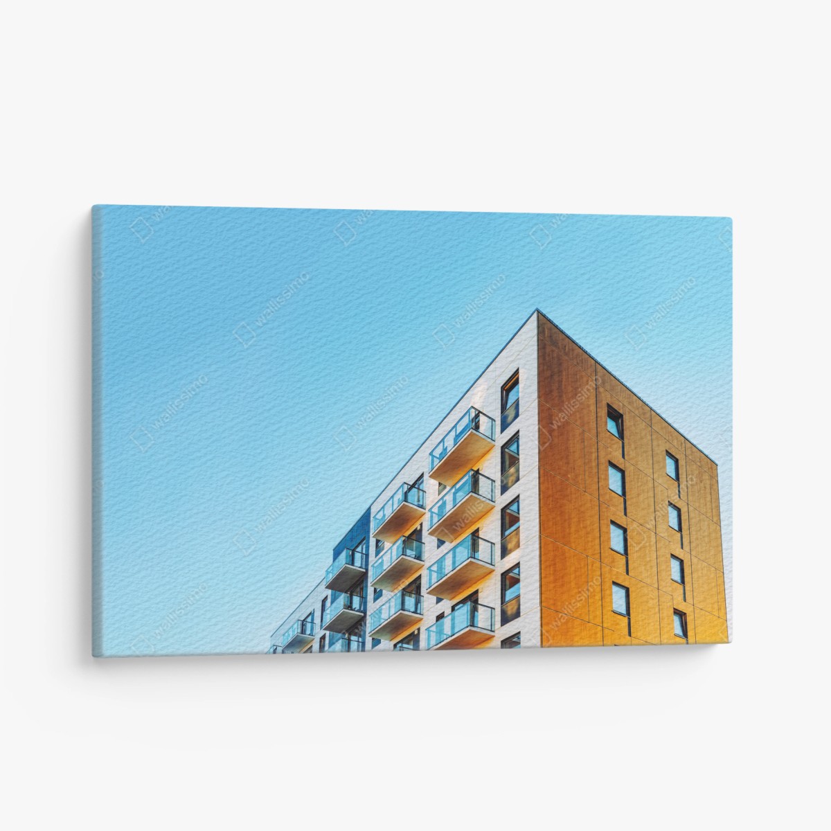 Leinwandbild modernes wohngebäude mit balkonen – Wallnifity®